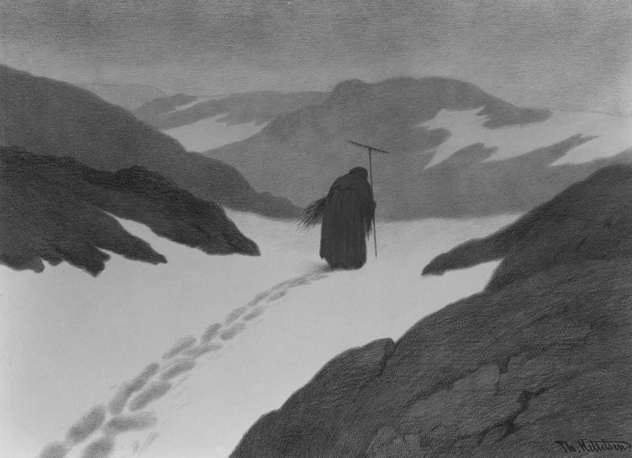 Pesten ved bjerget af Theodor Kittelsen