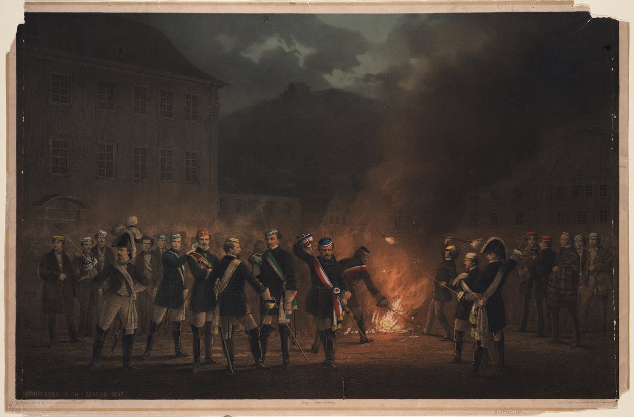 Fakkeltog i Heidelberg den 30. januar 1857, 1857 af Theodor Verhas