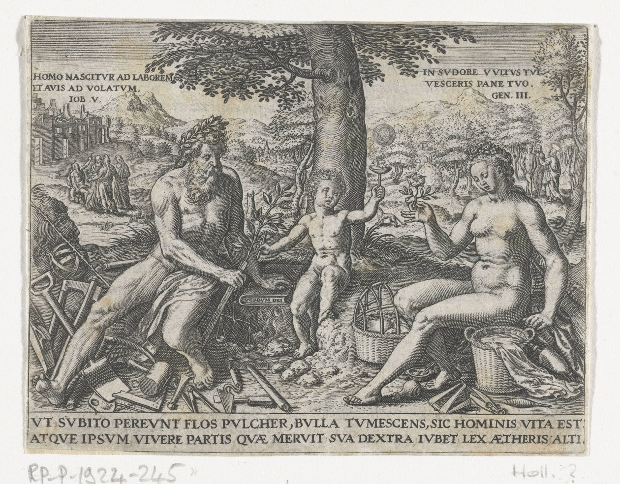 Bellenbladend jongetje Emblemer for adelen og den fælles viden værd.../ Stam und Wapenbuchlein... (serietitel) af Theodor de Bry (attributed to)