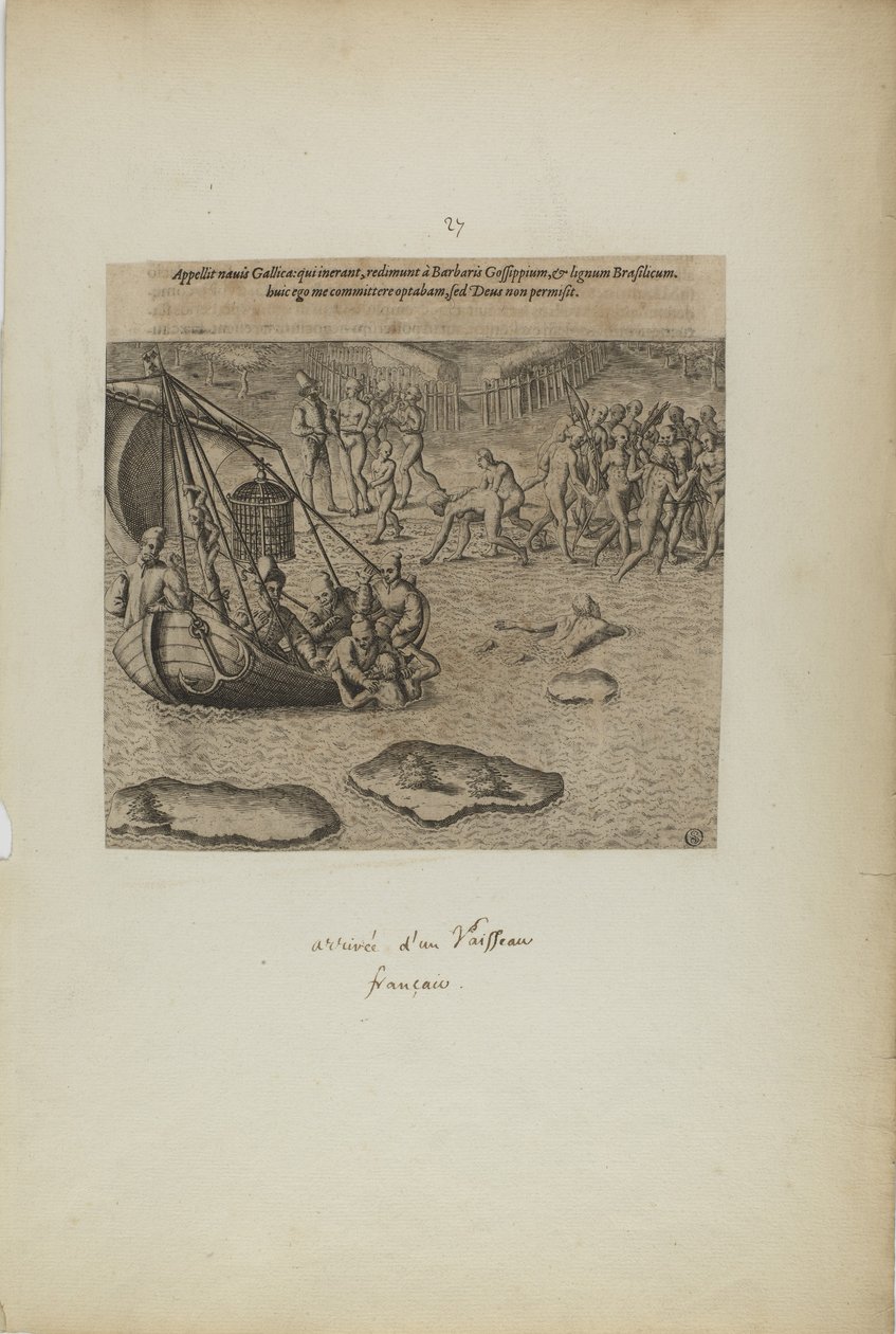 Appellit navis gallicai: qui inerant, redimunt a barbaris gossip pium ... (fra bogen Americae, del tre) af Theodor de Bry