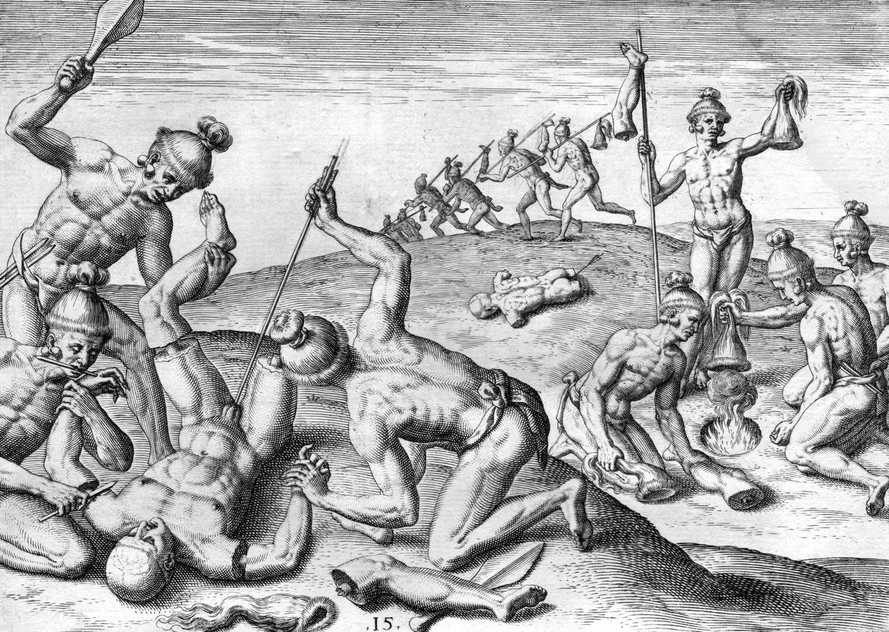 Cruauts fra Potanos-indianerne af Theodor de Bry