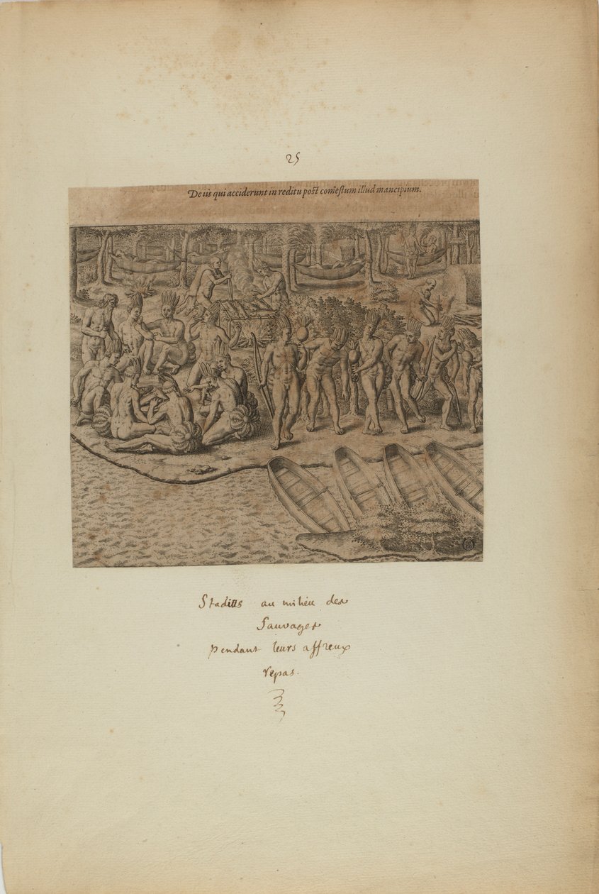 De Iss qui Acciderunt in Reditu Post Comestum Illud Mancipium. (fra bogen Americae, del tre) af Theodor de Bry