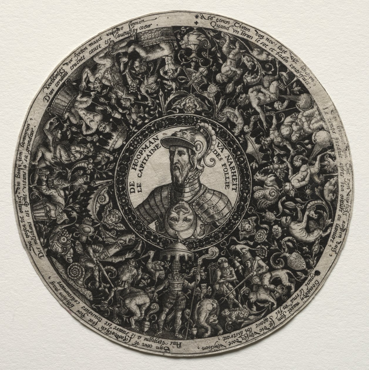 Design til et fad med medaljoner af Theodor de Bry