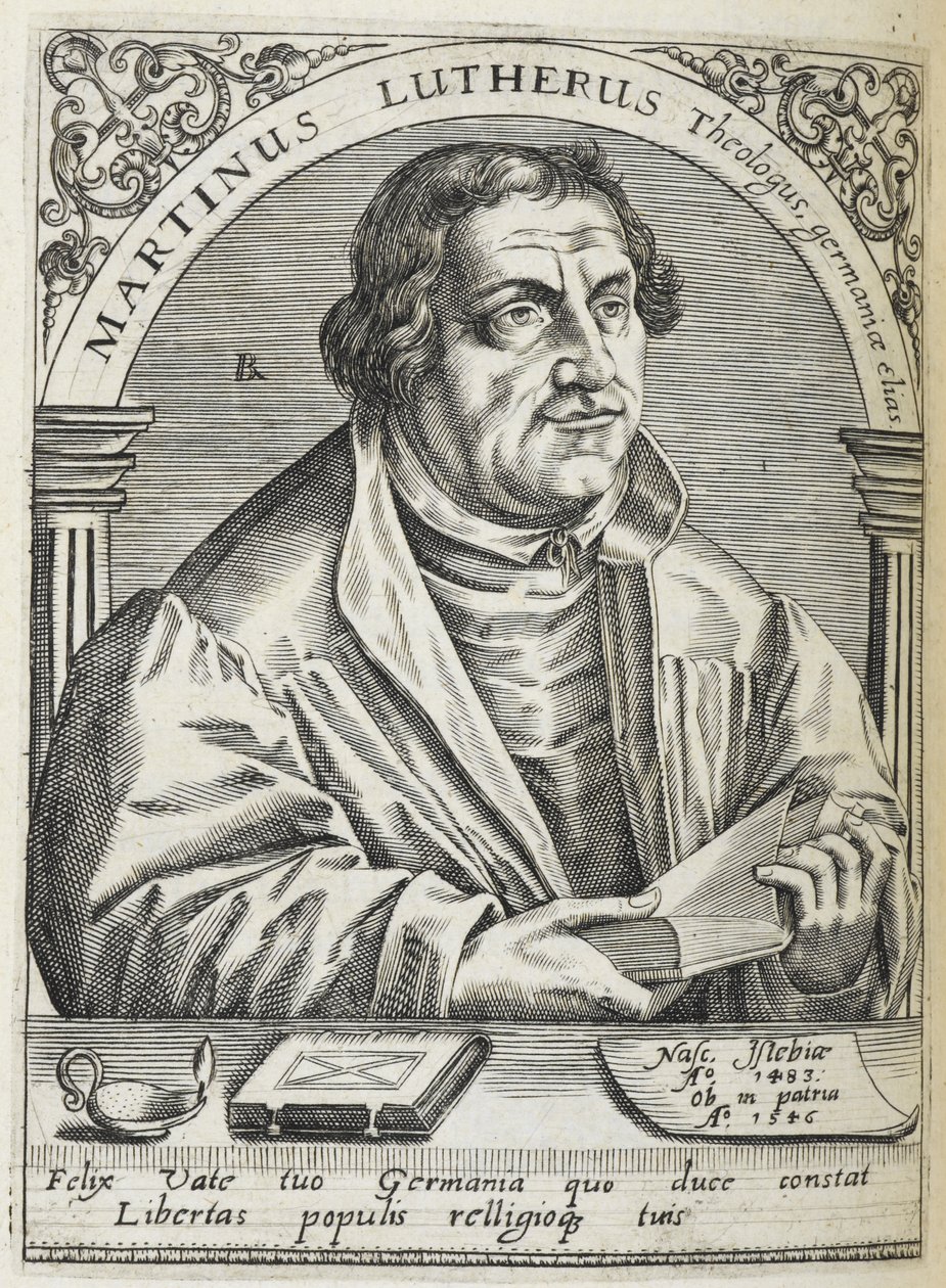 Martin Luther. (1483-1546). tysk religiøs reformator og grundlægger af reformationen. Portræt. af Theodor de Bry