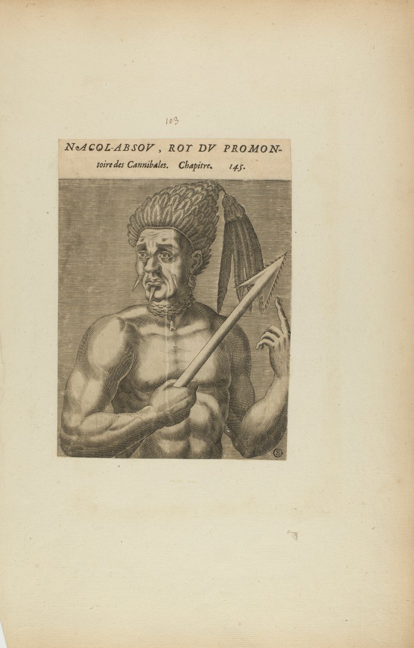 Nacol-Absov, Roi Du Promon-/toire des.... (fra bogen Les Vrais Pourtraits et Vies des Hommes Illustres) af Theodor de Bry