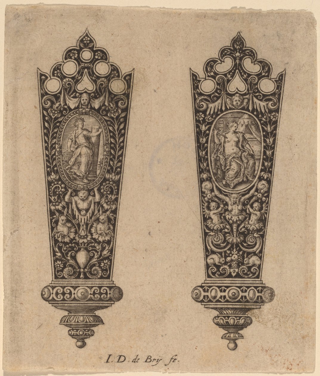 Ornament til knivskaft af Theodor de Bry