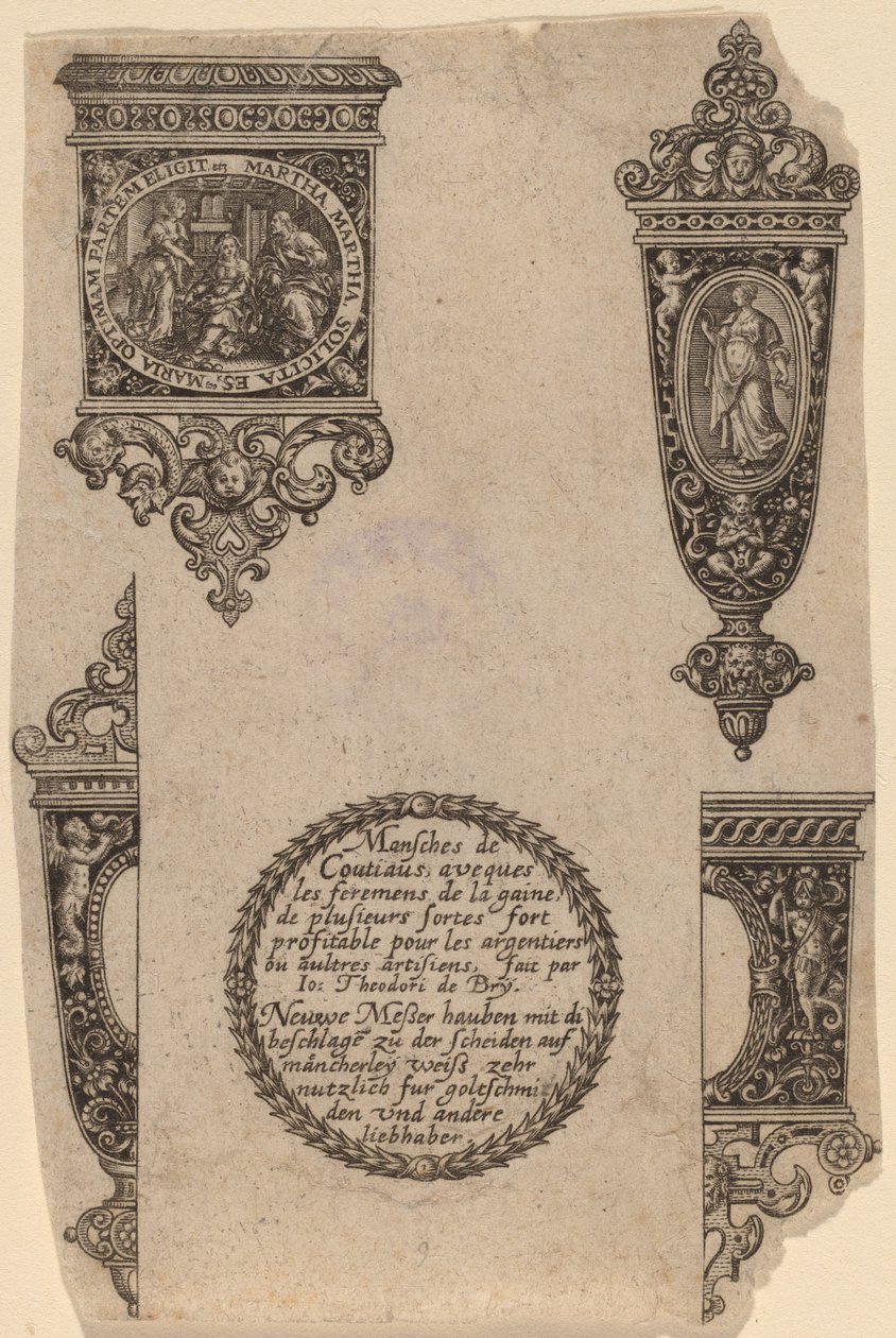 Ornament til knivskaft af Theodor de Bry