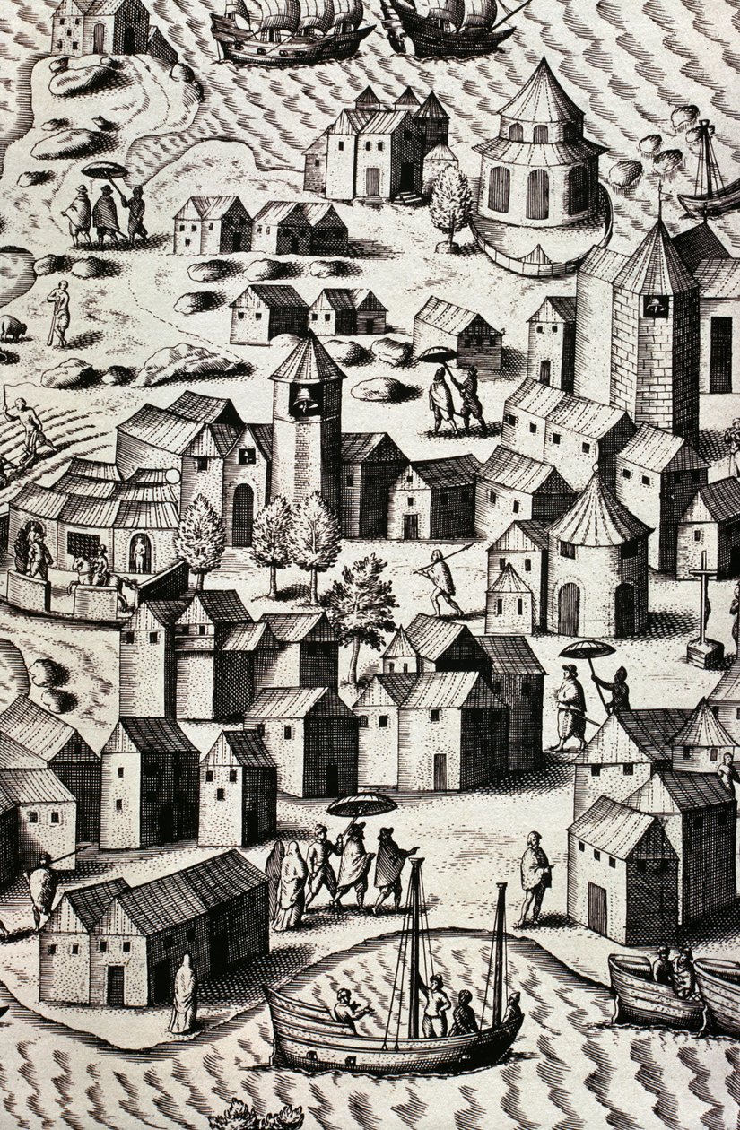 Port Of Macao I Kina af Theodor de Bry