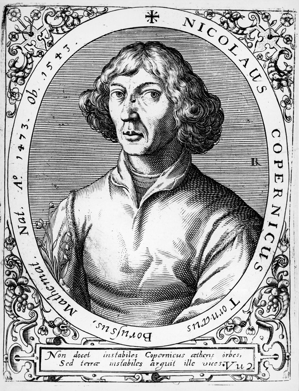Portræt af Mikolaj Kopernik kendt som Nicolaus Copernicus (Torun af Theodor de Bry