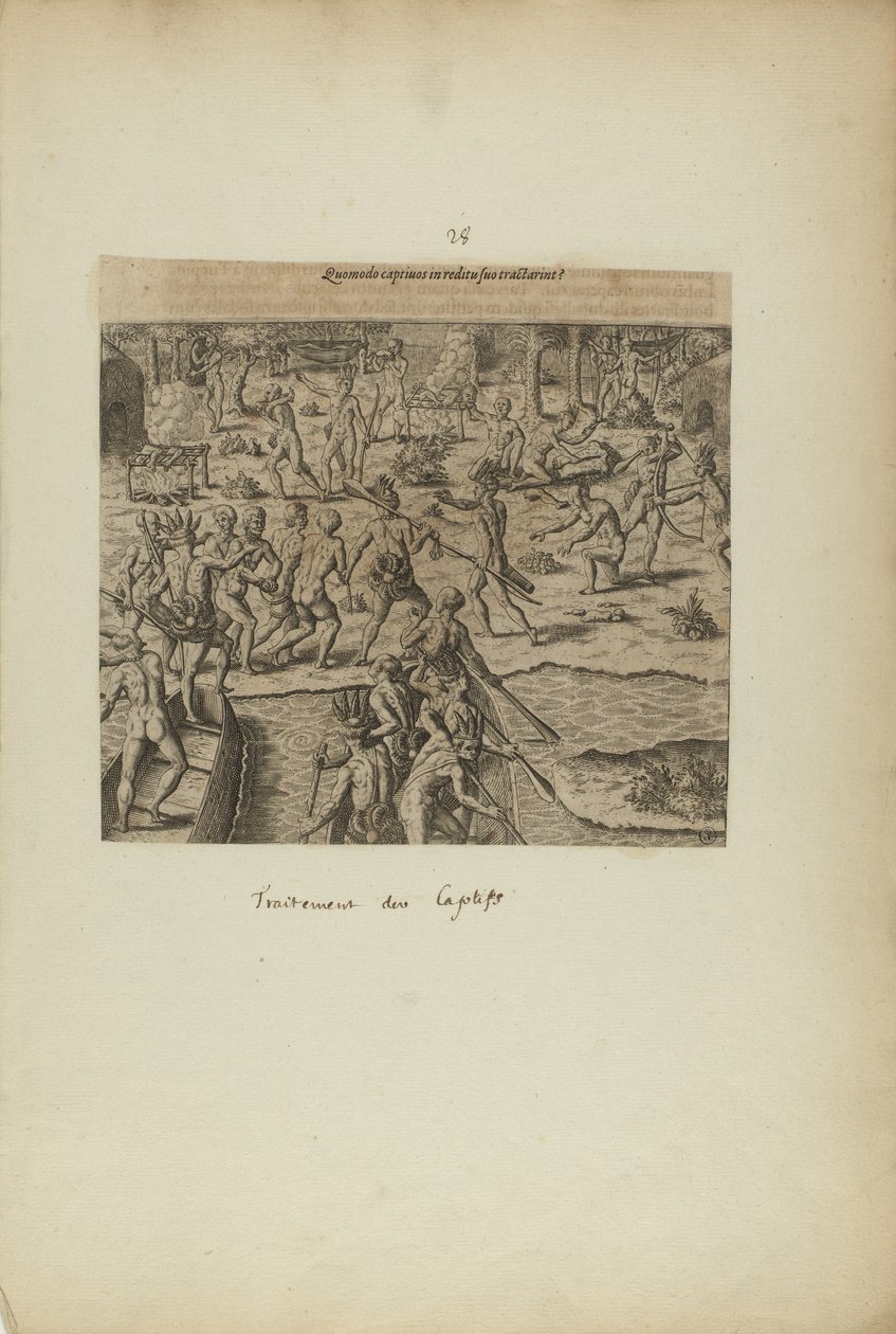 Quomodo Captivos in Reditu Suo Tractarint() (fra bogen Americae, del tre) af Theodor de Bry