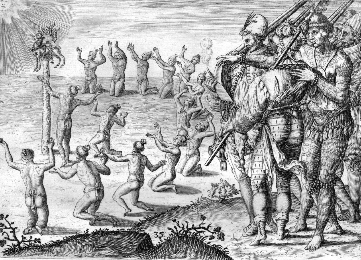 Timucua-indianernes stamme af Theodor de Bry