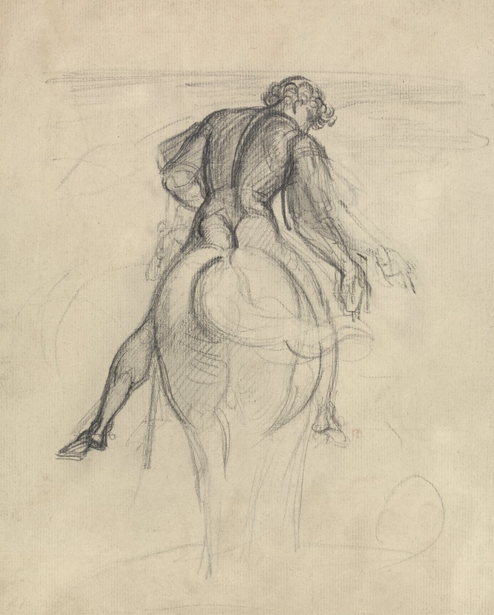 Studie af en mand, der rider på en hest af Theodor von Holst