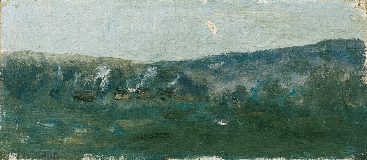 Bakket landskab med halvmåne af Theodor von Hormann