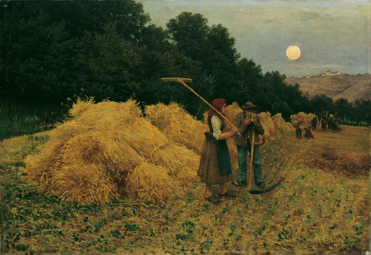 Måneopgang efter høst I af Theodor von Hormann