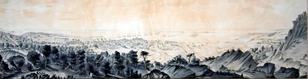 Udsigt fra Roule Mountain, Cherbourg af Theodore Achille Dumoncel