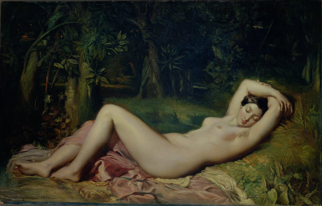 Sovende nymfe, 1850 af Théodore Chassériau