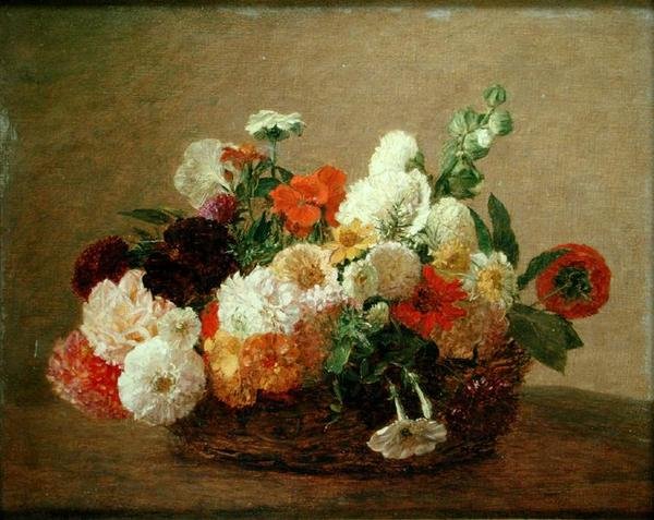 Stilleben med blomster af Theodore Fantin Latour