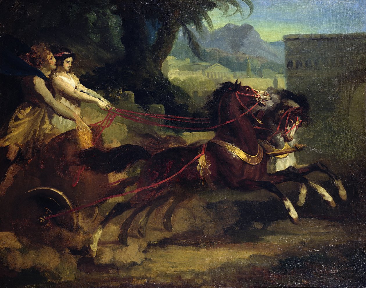 Ancient Chariot Race, efter et maleri af Carle Vernet af Theodore Gericault