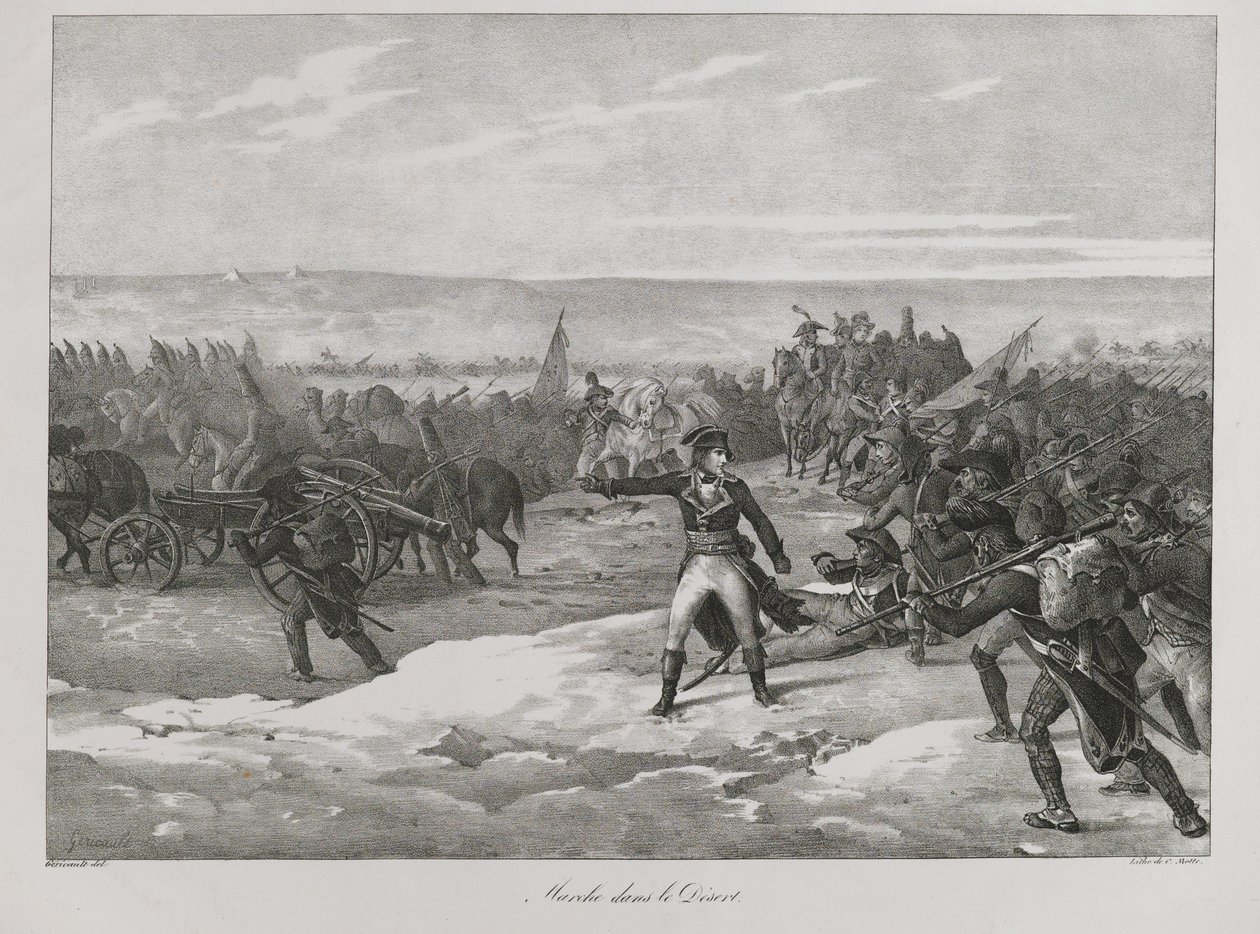 Marts i ørkenen, 1823 af Theodore Gericault