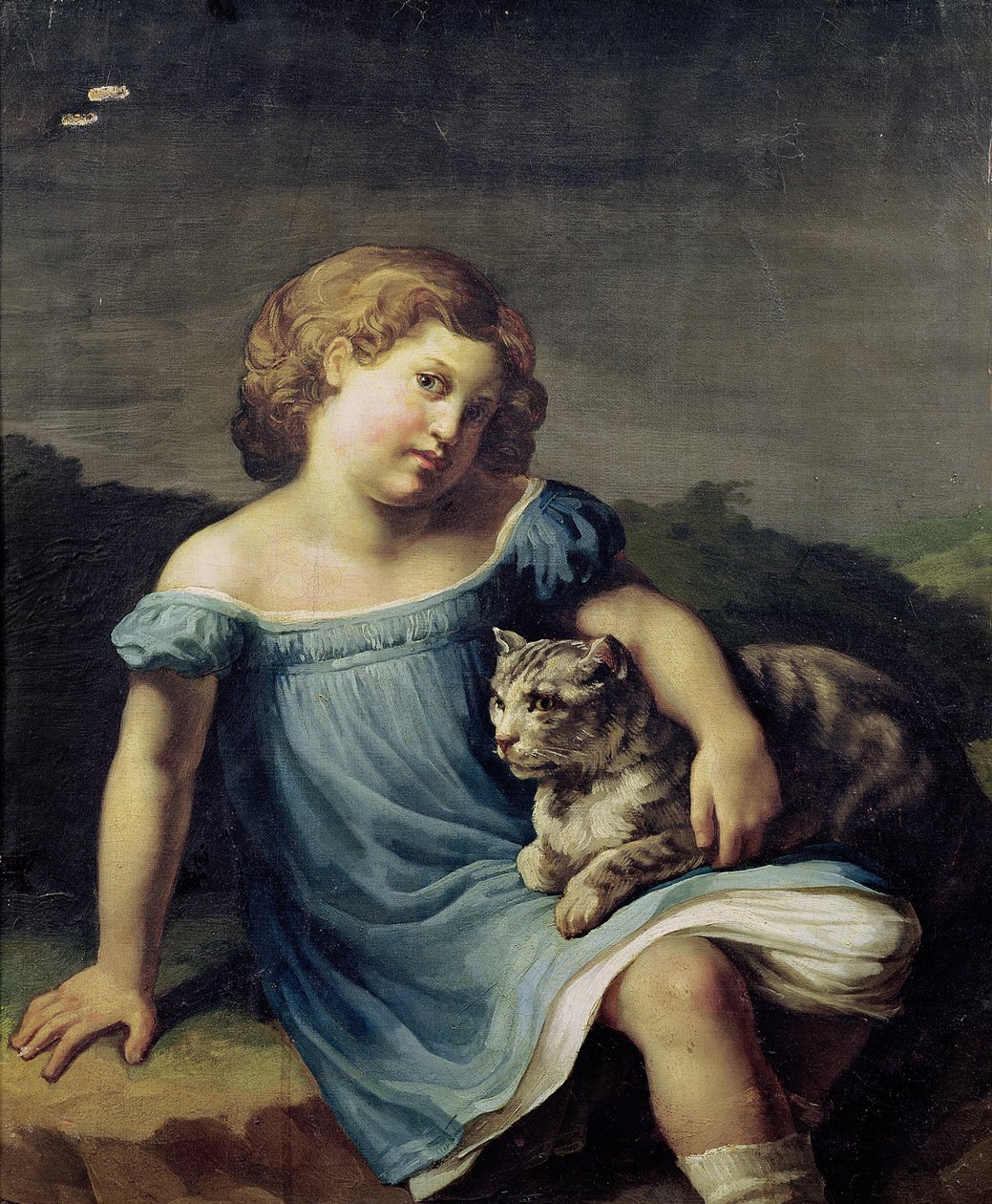 Portræt af Louise Vernet som et barn, 1818-19 af Theodore Gericault