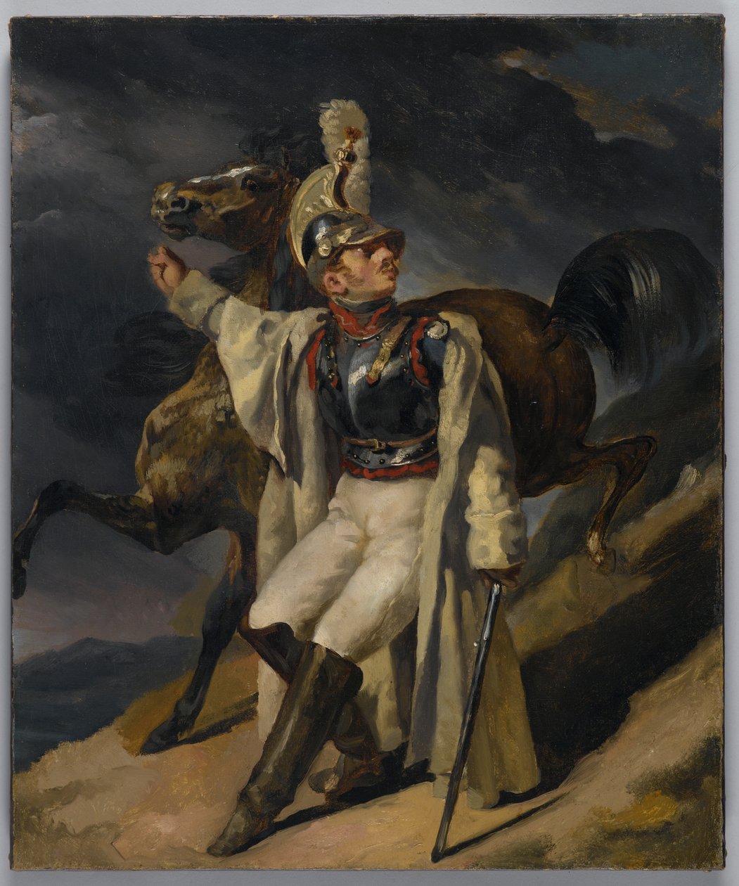 Studie for The Wounded Cuirassier, 1814 (se også 60407) af Theodore Gericault