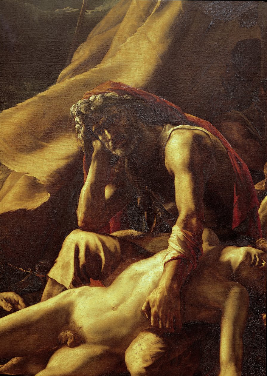 Medusaflåden, detalje af en gammel mand, 1819 af Theodore Gericault
