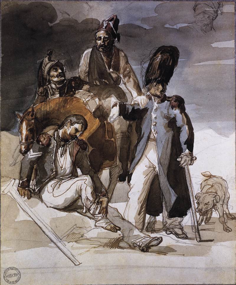 Sårede soldater på vej tilbage fra Rusland af Theodore Gericault