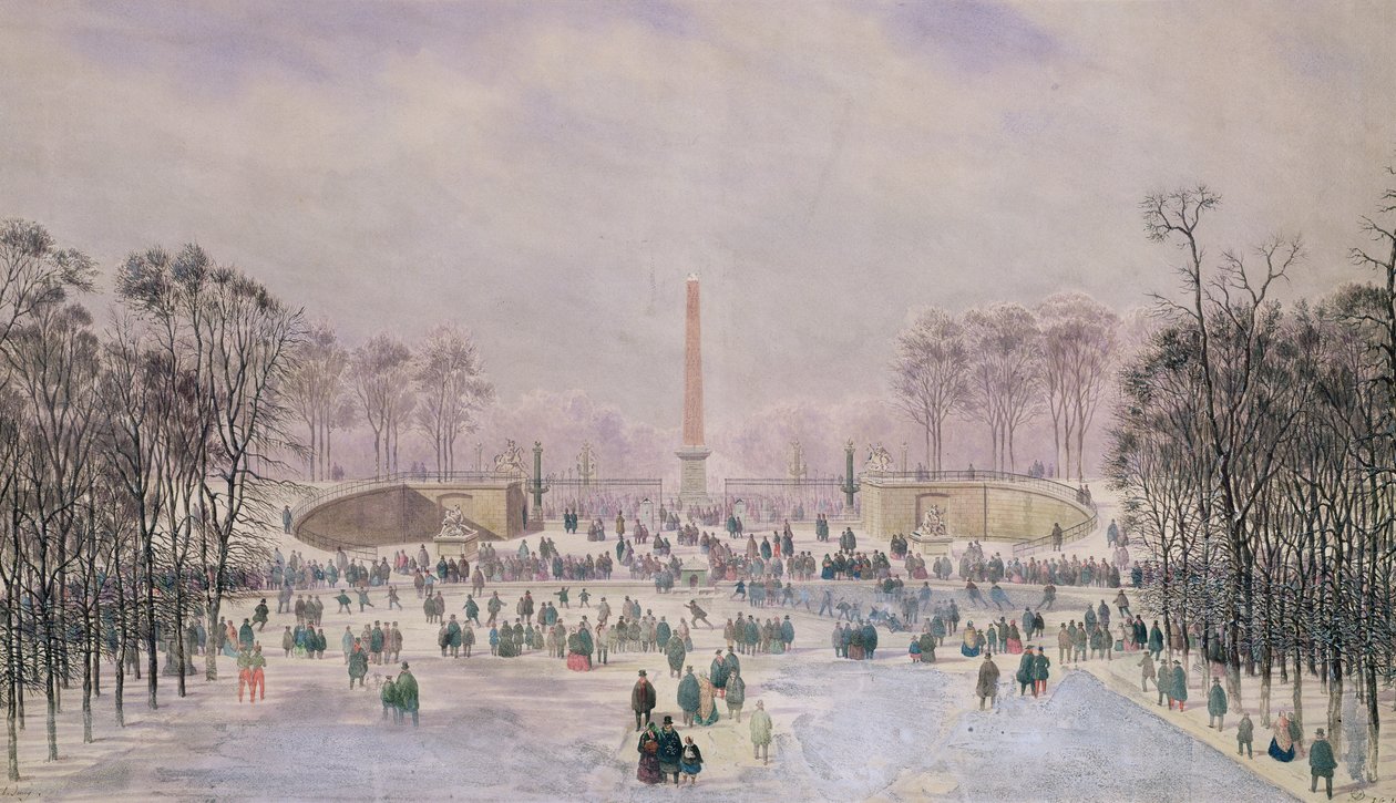 Skøjteløb i Tuilerierne, c.1865 af Theodore Jung