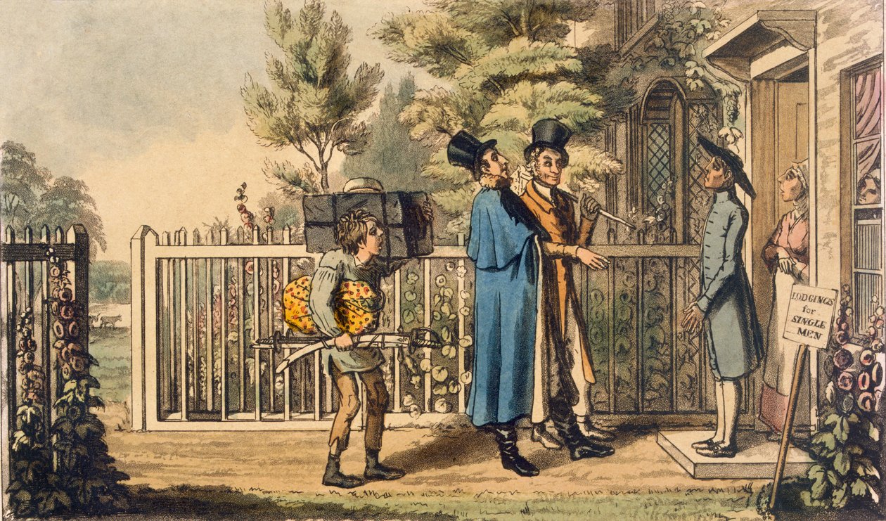 Illustration fra "Life of an Actor", af Pierce Egan, udgivet i 1825 (farvestik) af Theodore Lane