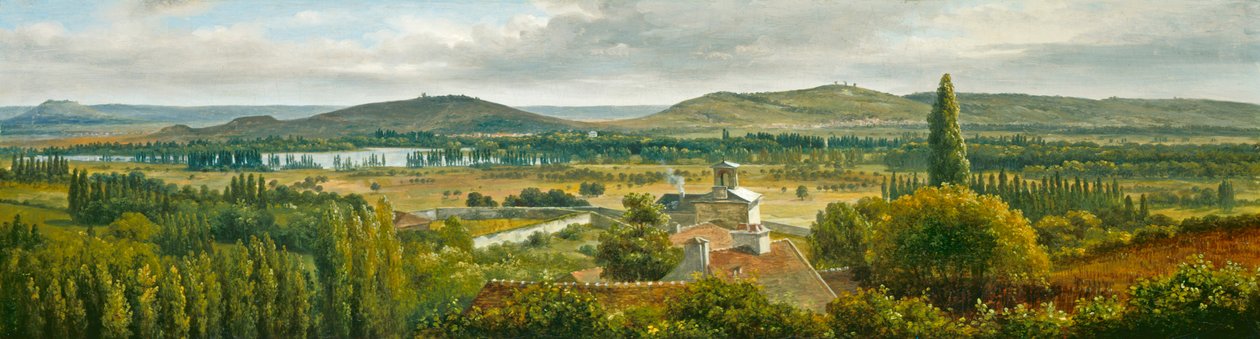 Panoramaudsigt over Ile-de-France, ca. 1830 af Pierre Etienne Theodore Rousseau