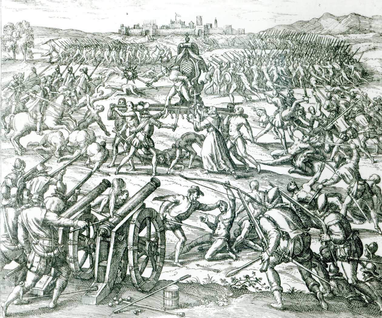 Slaget ved Cajamarca, 1532 af Theodore de Bry