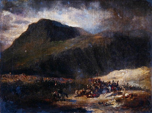 Slag på tidspunktet for den franske erobring af Algeriet (olie på lærred) af Theodore (attr. to) Gericault