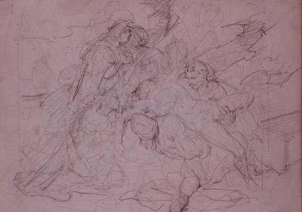 Nedstigning fra korset (tegning) af Theodore (attr. to) Gericault