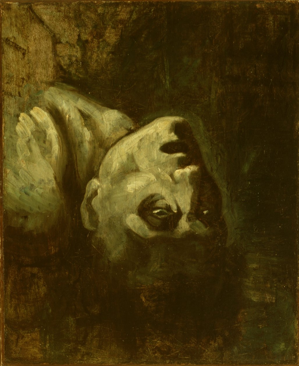 Hovedet af en druknet mand, ca. 1819 (olie på papir monteret på lærred) af Theodore (circle of) Gericault