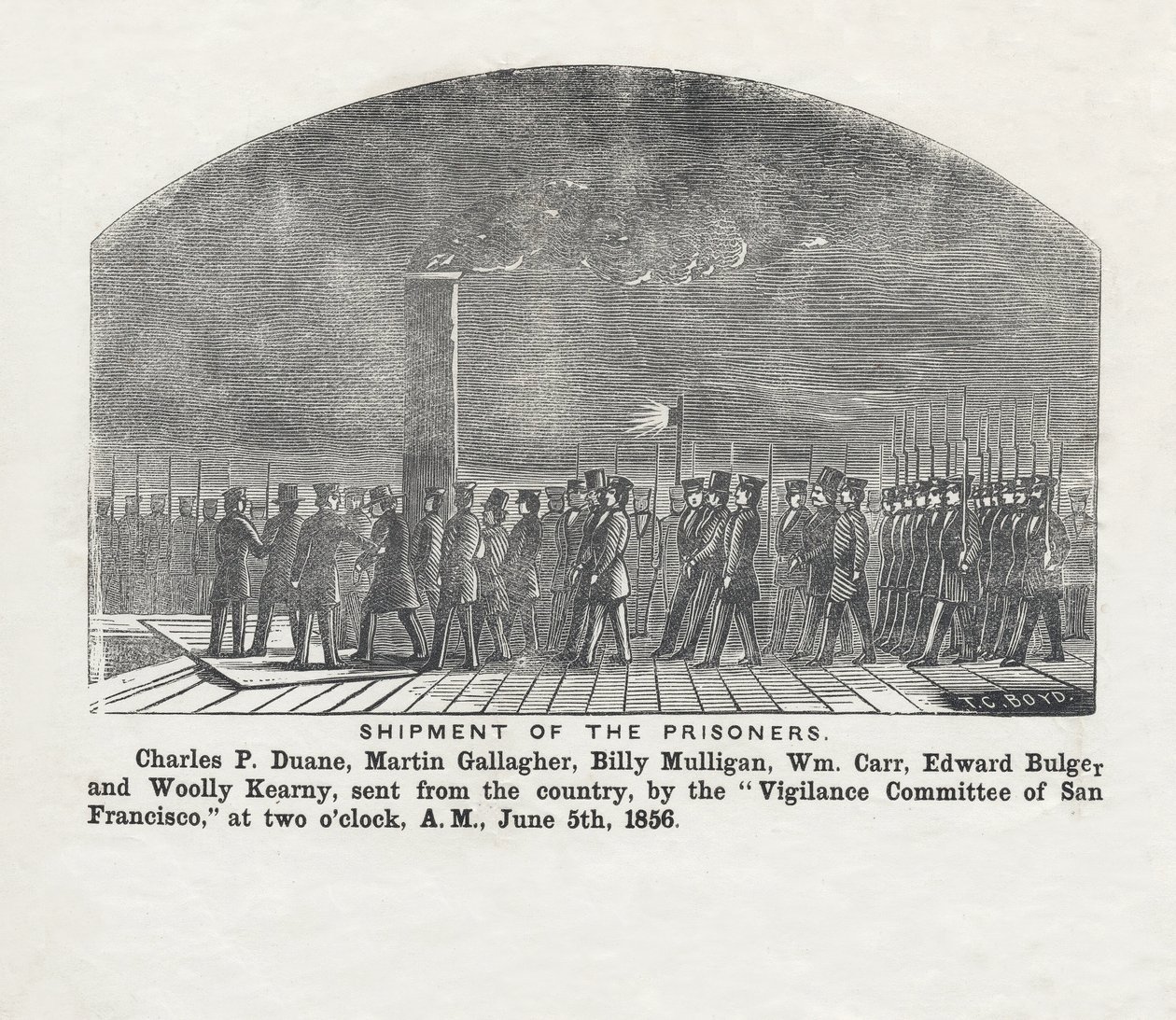 Fangernes forsendelse, pub. 1856 af Theodore C. Boyd