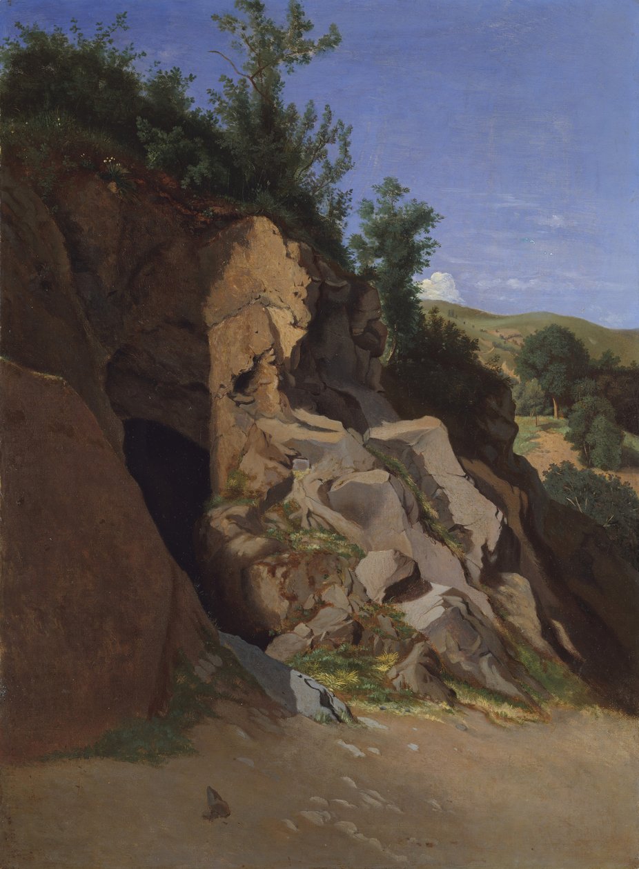 Landskab med en hule. af Theodore Caruelle d