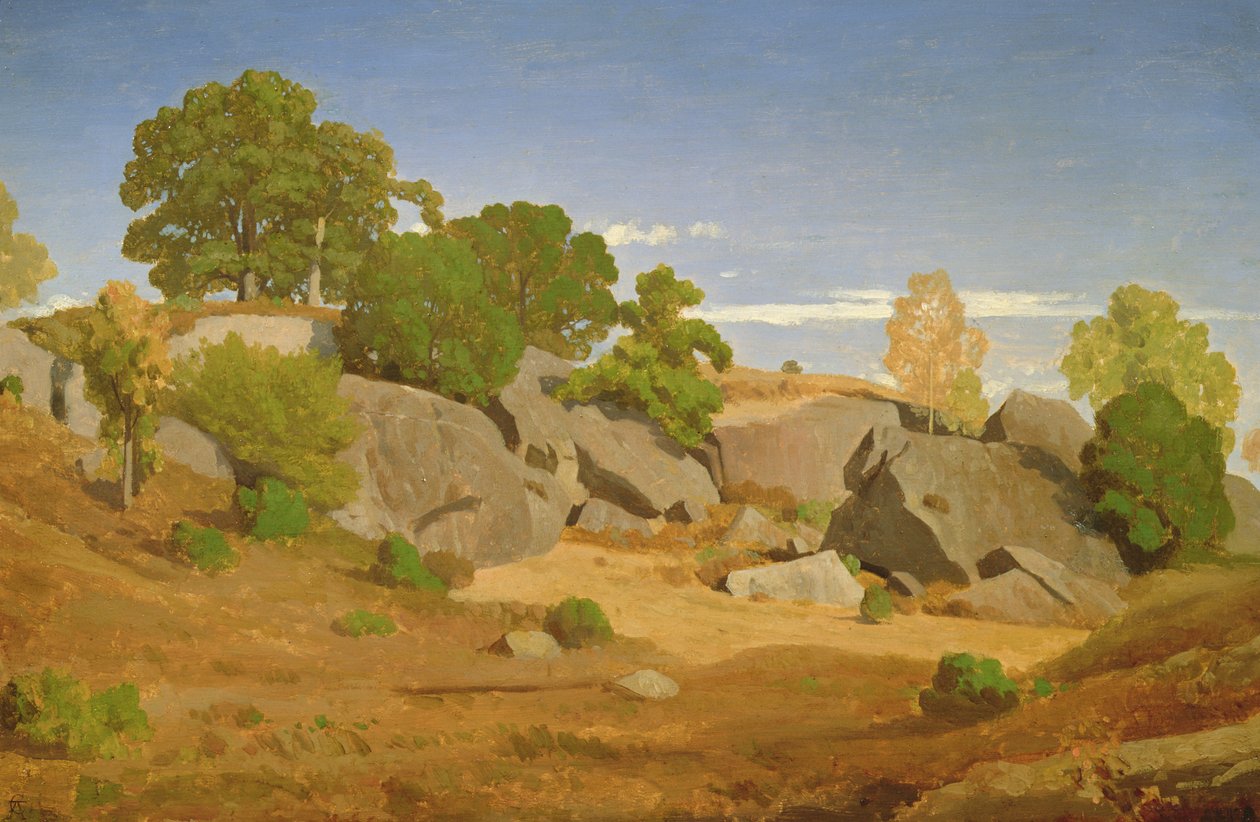 Klipper ved Fontainebleau af Theodore Caruelle d Aligny