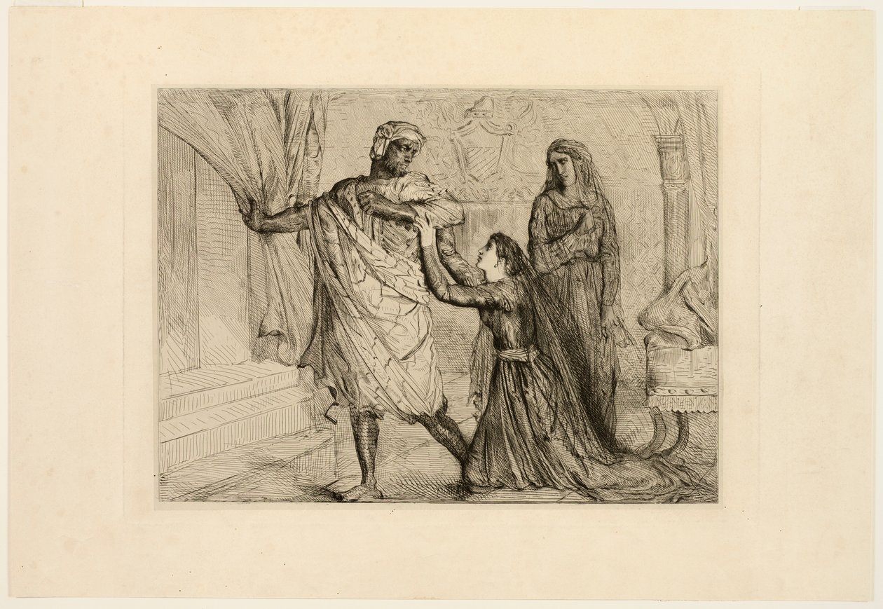 Væk!, tallerken syv fra Othello af Théodore Chassériau