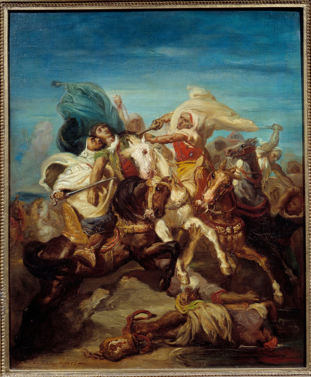 Battle of Arab Horsemen Maleri af Theodore Chasseriau (1819-1856) 1856 Søn. 0,65x0,54 m af Théodore Chassériau