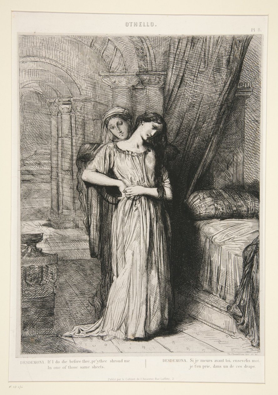 «Desdemona», pl. 8 fra Othello (4. akt, 3. scene) af Théodore Chassériau