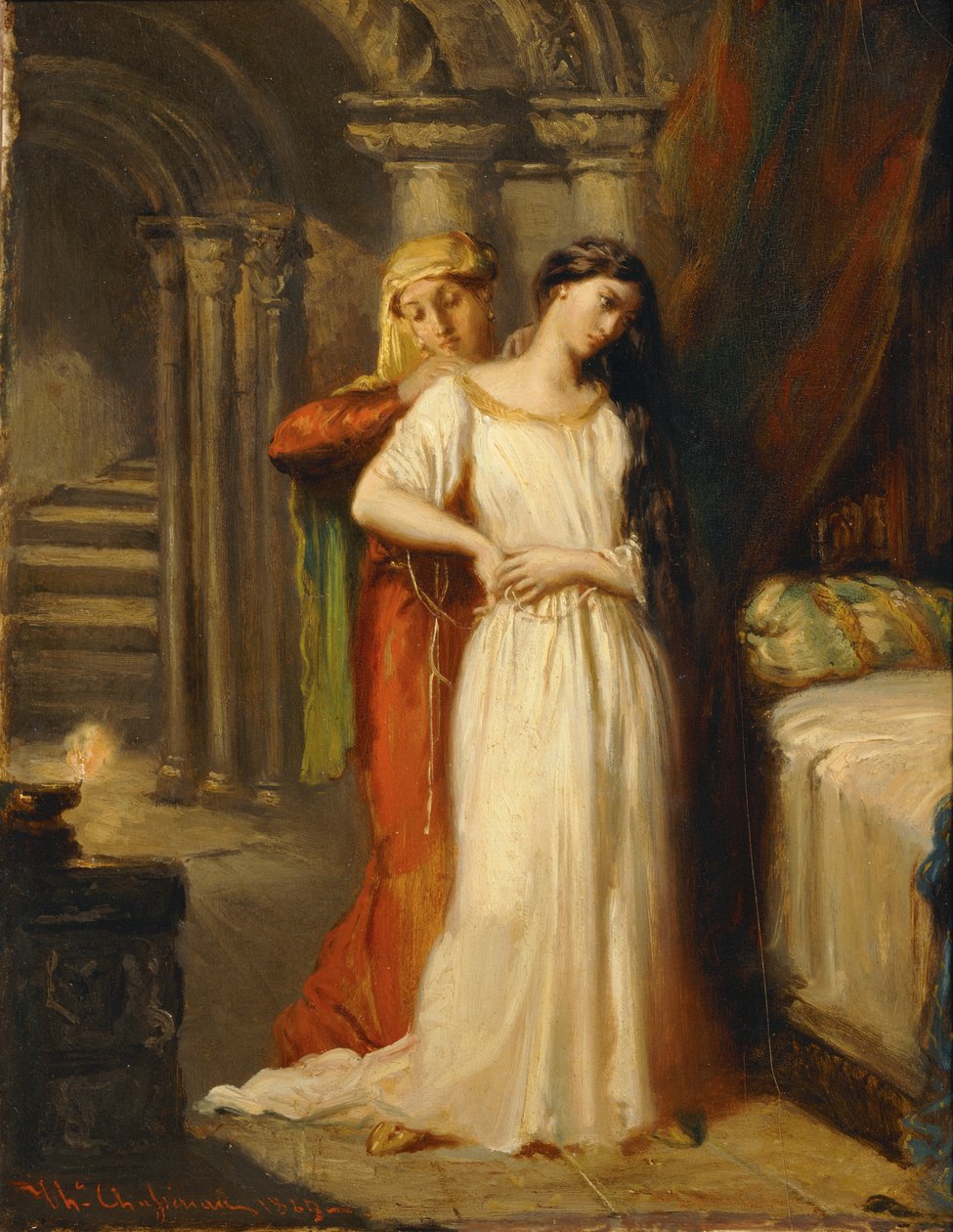Le coucher de Desdemone - Desdemona går i seng ... af Théodore Chassériau