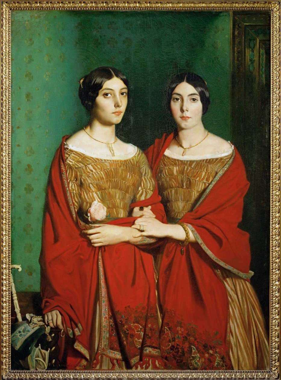 Mesdemoiselles C., dit aussi Les deux soeurs - De to søstre. Malersøstrene Adele og Genevieve ... af Théodore Chassériau