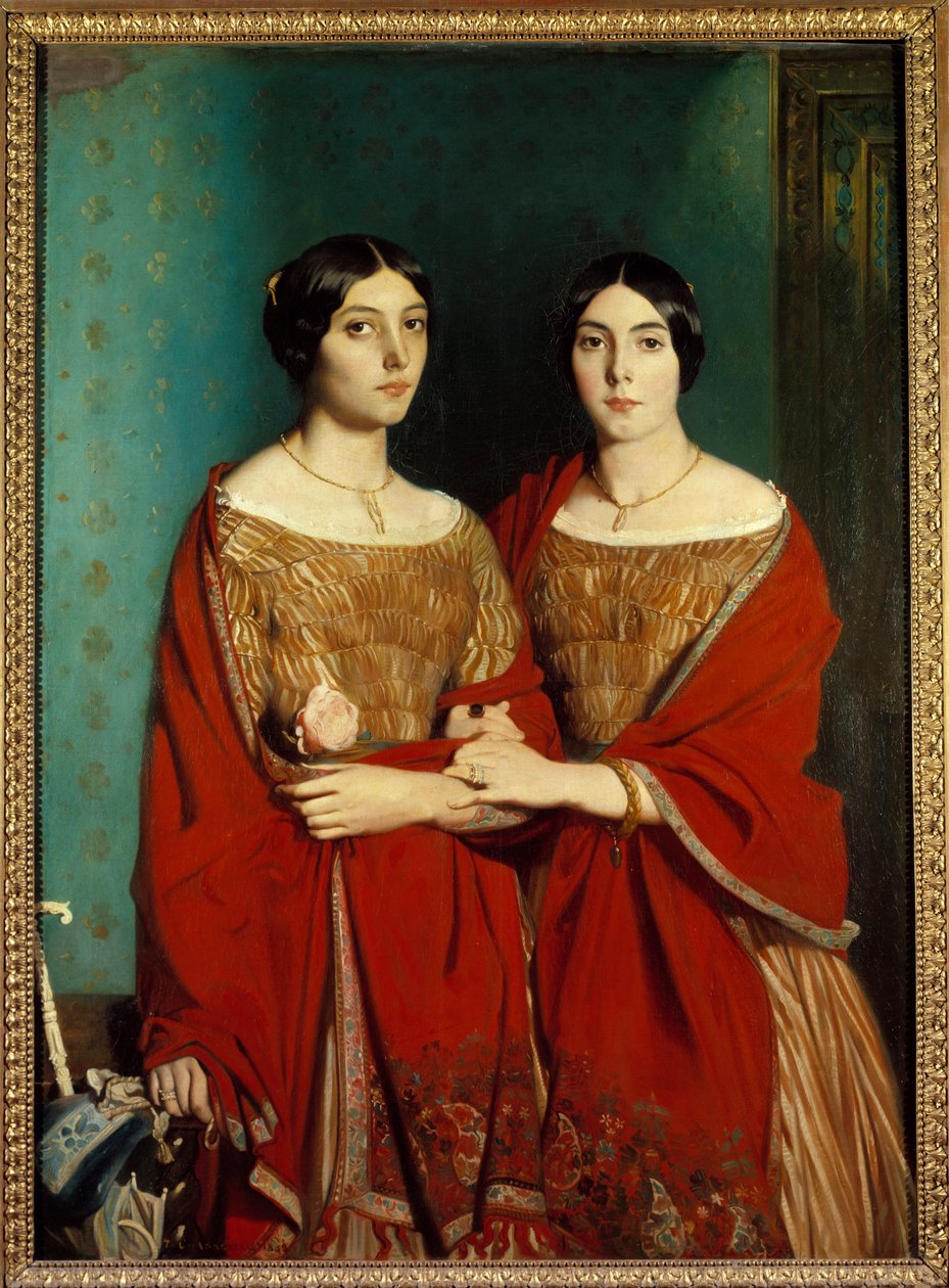 Frøken Chasseriau sagde de to søstre. Portræt af Adele (1810-1869) og Aline (1822-1871) søstre til kunstneren. Maleri af Theodore Chasseriau (1819-1856) af Théodore Chassériau