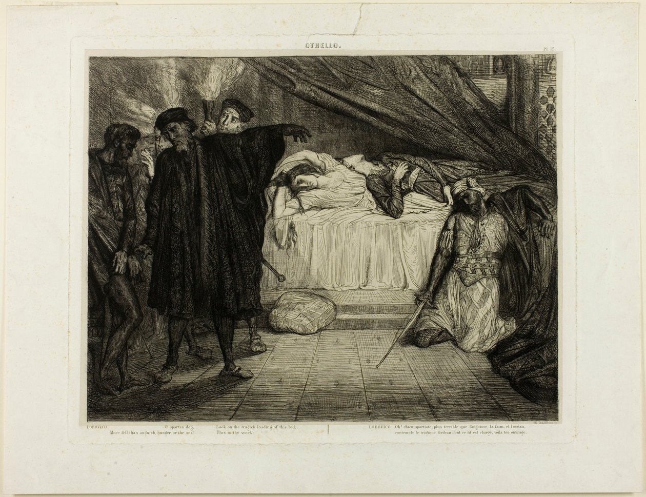 O spartansk hund, tallerken femten fra Othello af Théodore Chassériau