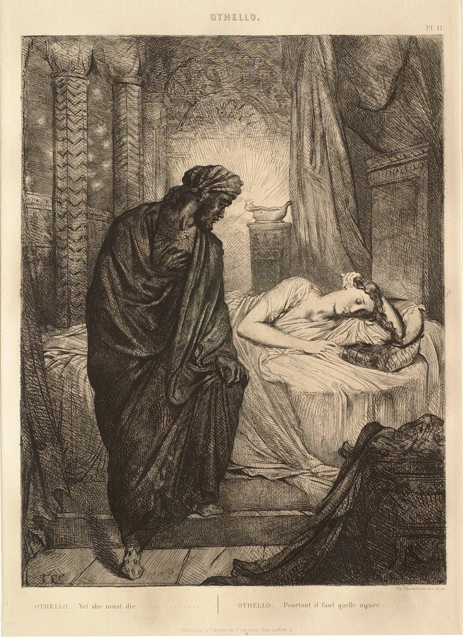Othello-suite: nr. 11 (akt 5, scene 2: Othello ved Desdemonas seng) af Théodore Chassériau