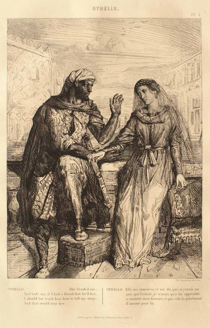 Othello-suite: nr. 2 (1. akt, scene 3: Othello taler med Desdemona) af Théodore Chassériau