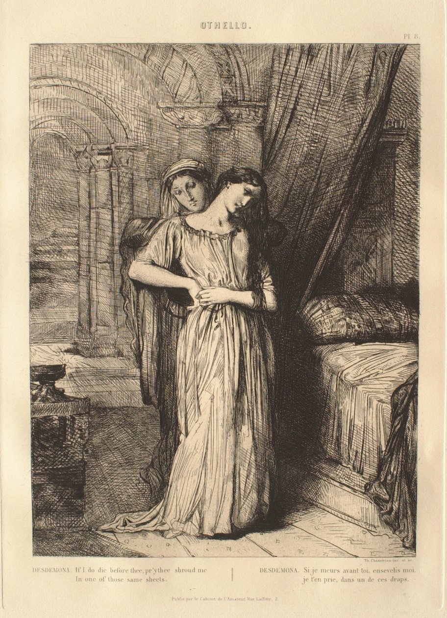 Othello-suite: nr. 8 (akt 4, scene 3: Desdemona og Emilia) af Théodore Chassériau