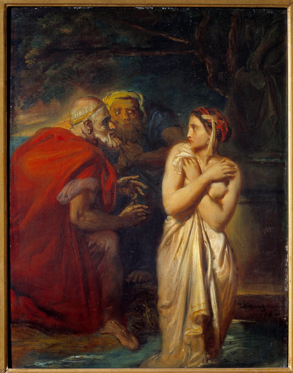 Suzanne and the Elders Maleri af Theodore Chasseriau (1819-1856) 1856 søn. 0,4x0,31 m af Théodore Chassériau