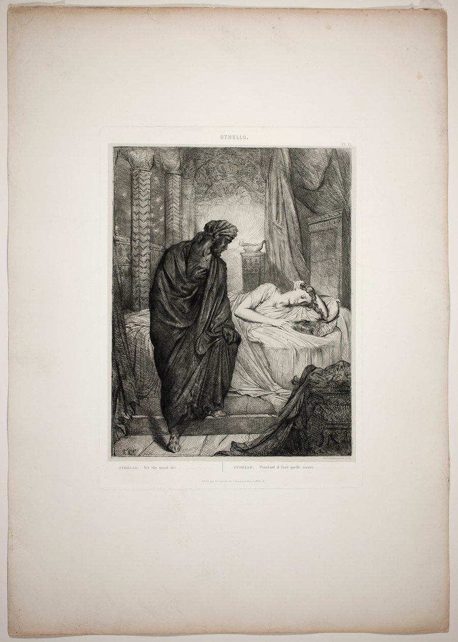 Yet She Must Die, planche 11 fra Othello af Théodore Chassériau