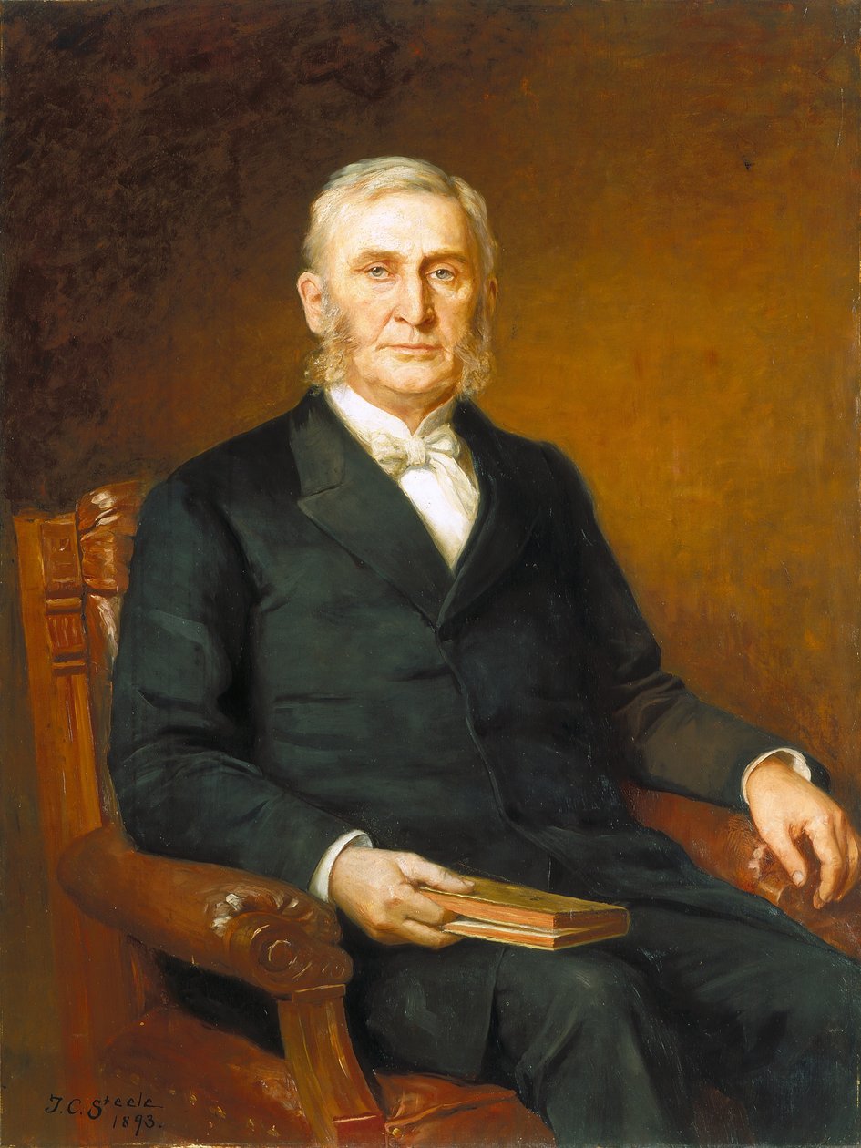 Portræt af pastor Nathaniel A. Hyde (olie på lærred) af Theodore Clement Steele